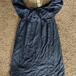 Chambray off the shoulder dress